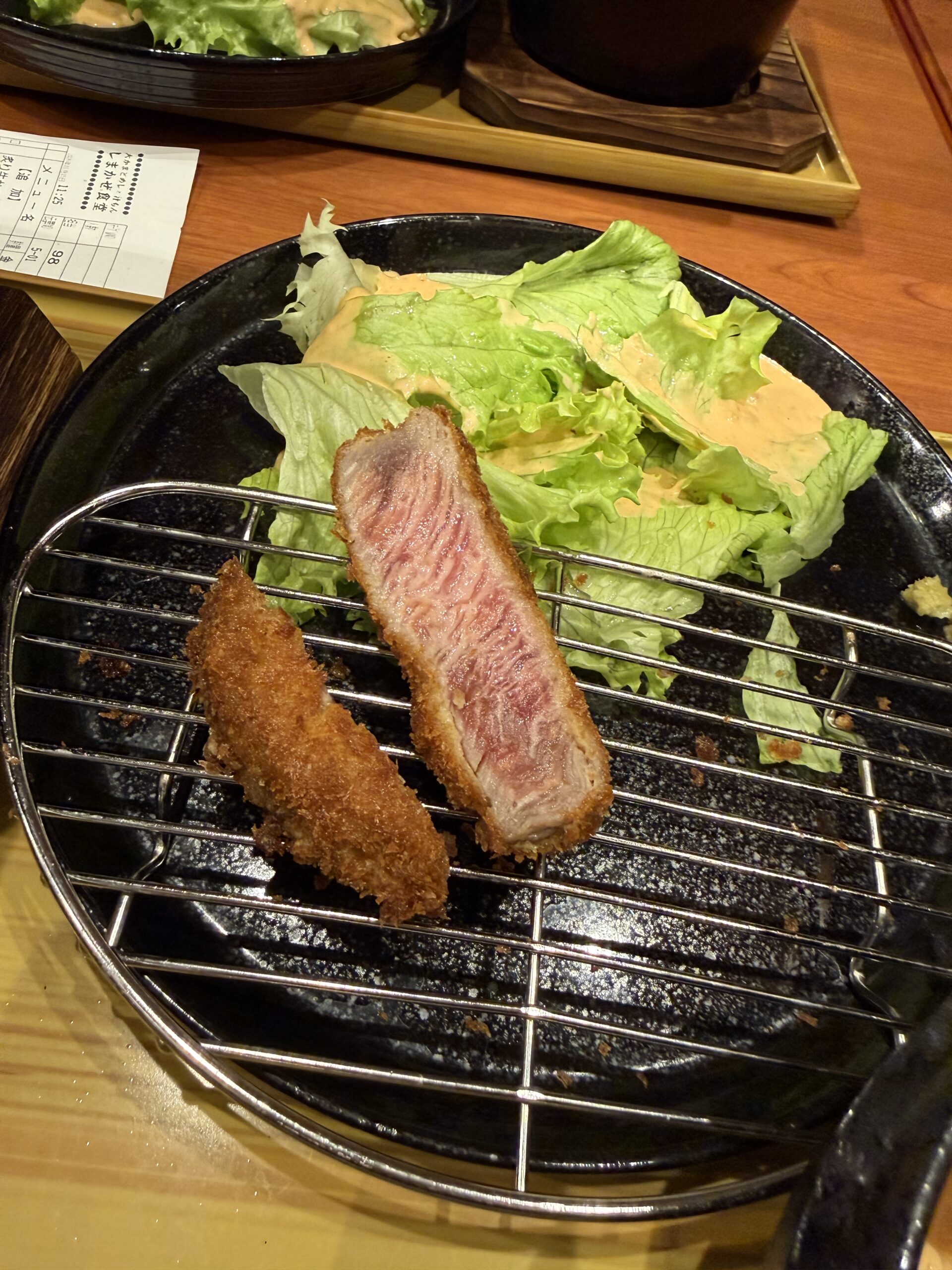 こんな「牛カツ」初めて食べました　　「しまかぜ食堂」